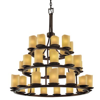 CandleAria Dakota 3-Tier Ring Chandelier by Justice Design Group - Starlight Lighting USA and Canada